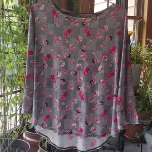 #2 - Elle Houndstooth and Floral Blouse